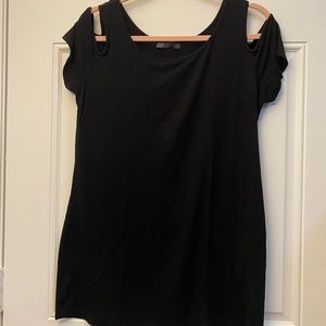 Black cold shoulder top